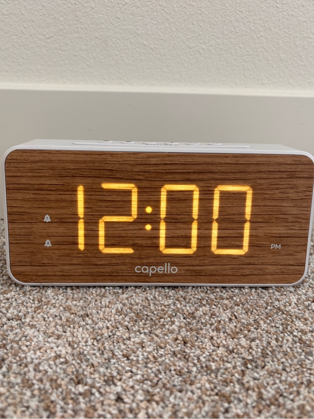 Capello Wood Grain Digital Alarm Clock